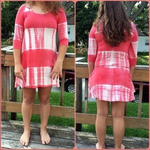 Coral Tie-Dye Tunic Dress! NEW!